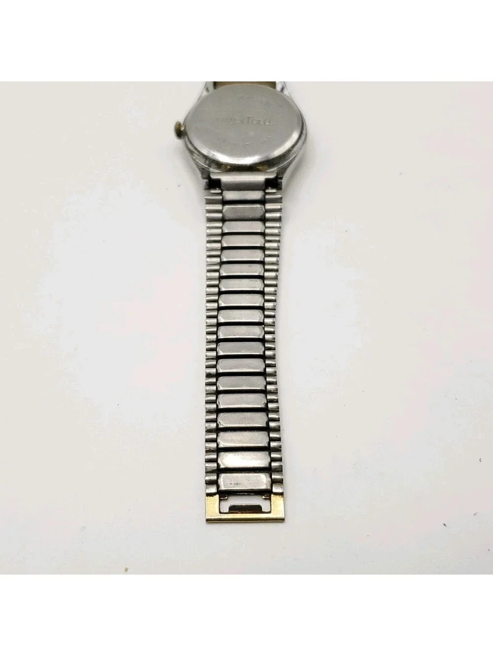 Vintage Timex Q Quartz 25mm Two-Tone Womens Adjustable Band Watch New Battery